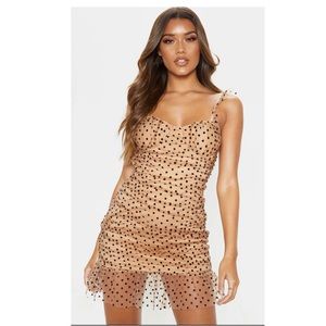 NUDE POLKA DOT DRESS, Worn Once